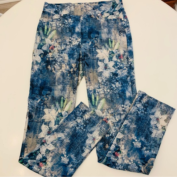 Joesph Ribkoff Amelia Pant Floral Heaven Print Sz 10 - Picture 3 of 10